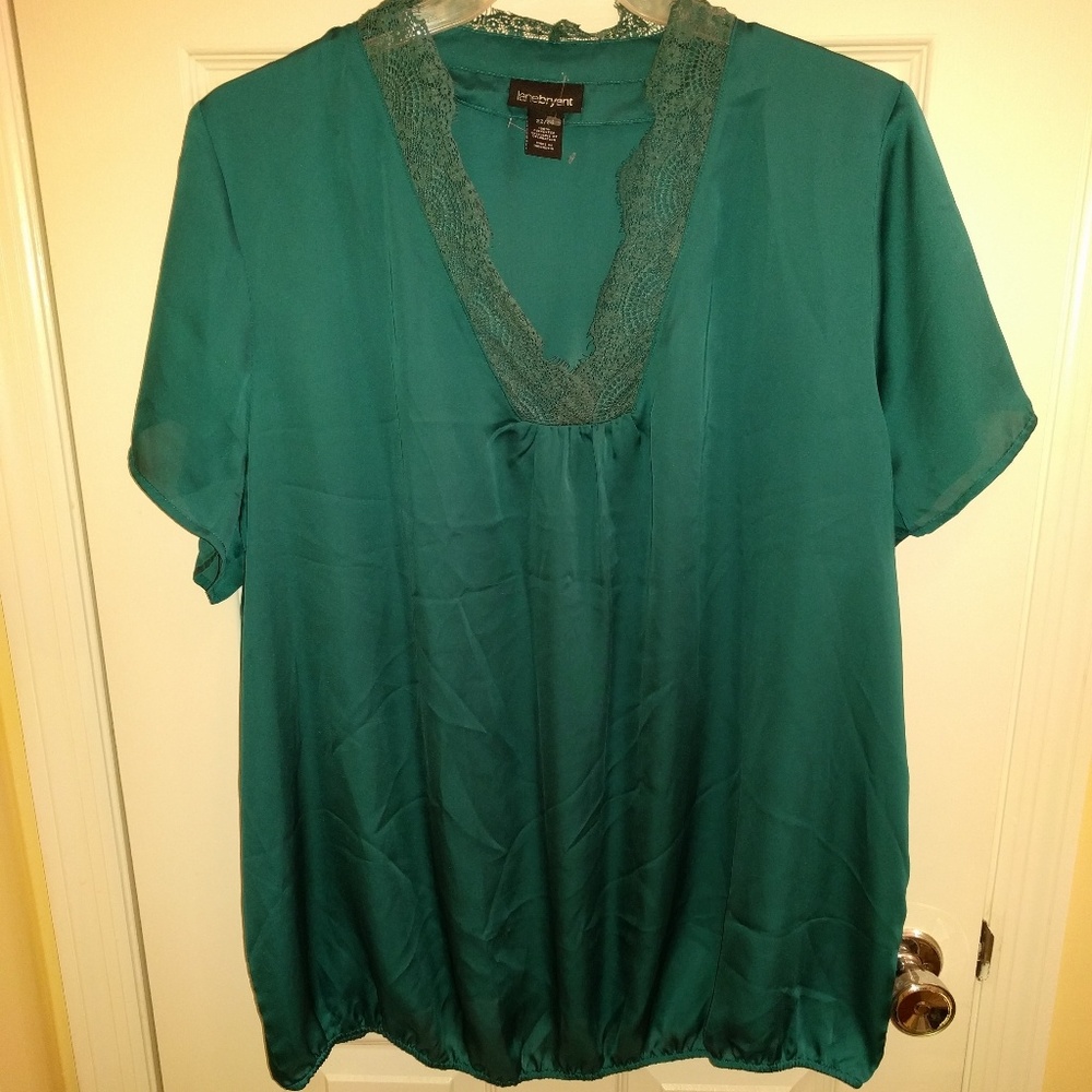 NWOT, Lane Bryant Emerald Top, 22/24